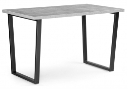 Стол деревянный Лота Лофт 140х80 черный матовый / бетон светлый (80x75)