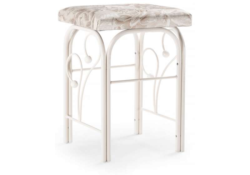 Табурет Клео 5 белый / светлый (35x32x48). 