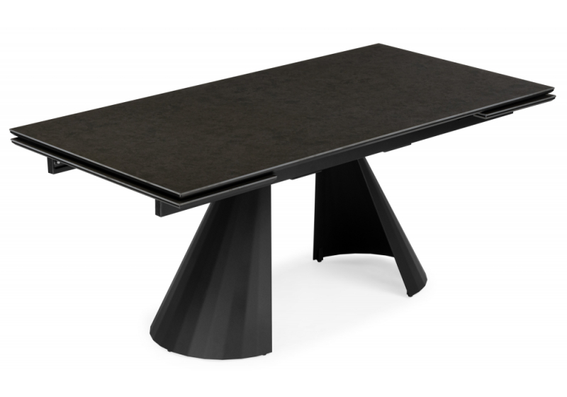 Керамический стол Шелтон 180(260)x90 massa ink gray / черный (90x76). 