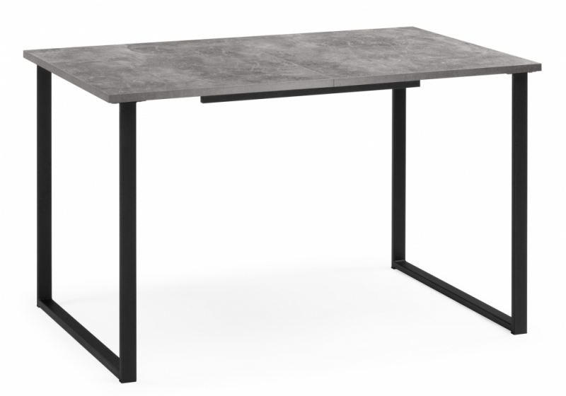 Стол деревянный Лиман 117 (157) x 77 бетон светлый / черный матовый (77x75). 