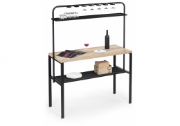 Барный стол Нари 120х50х171 делано / черный матовый (125x50x171)