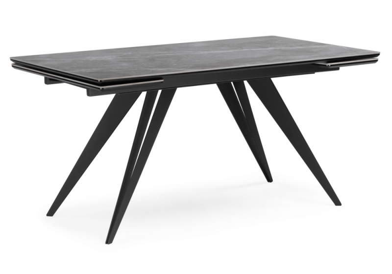Керамический стол Дарвин 160(220)х89 серый мрамор larka grey / черный (89x75). 