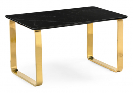 Керамический стол Селена 4 160х90 черный мрамор / золото (90x77)